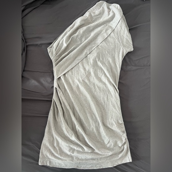 IRO Rouges Gray Asymmetrical Ruched One-Shoulder Dress - Picture 6 of 7